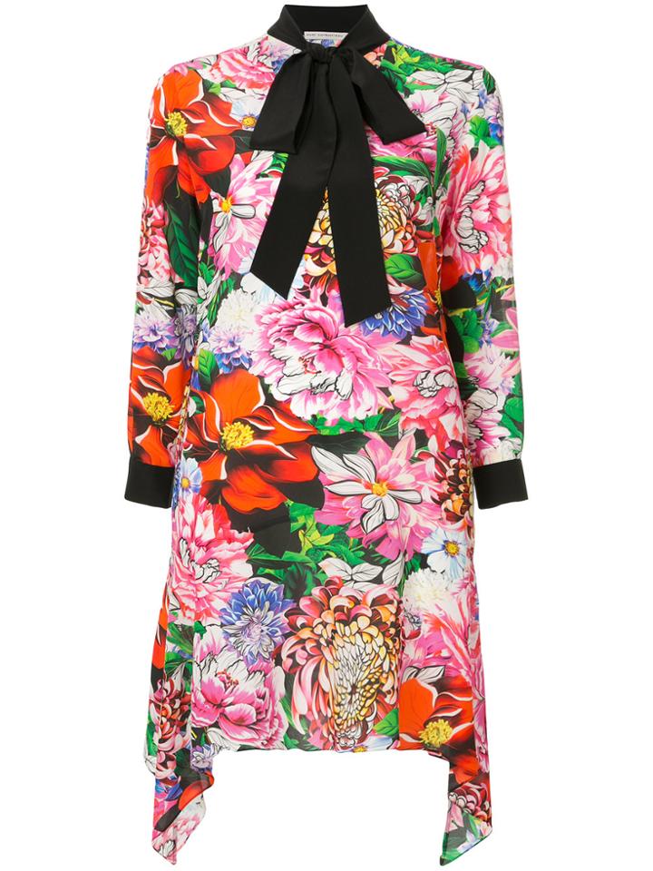 Mary Katrantzou Floral Print Asymmetric Dress - Red