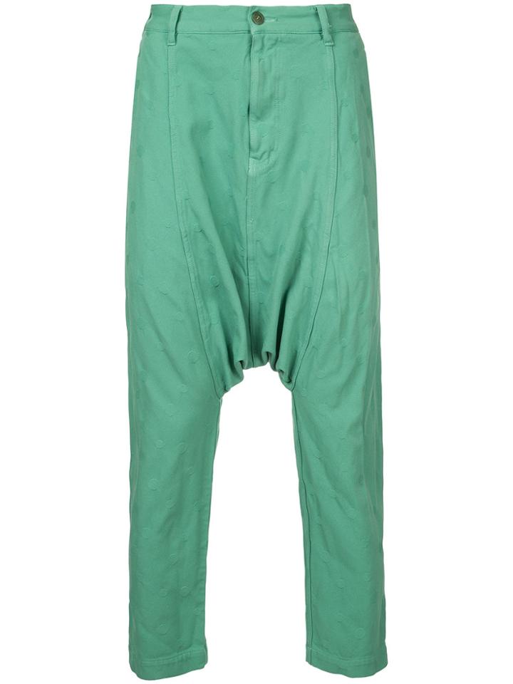 Comme Des Garçons Vintage Embroidered Dots Drop-crotch Trousers -