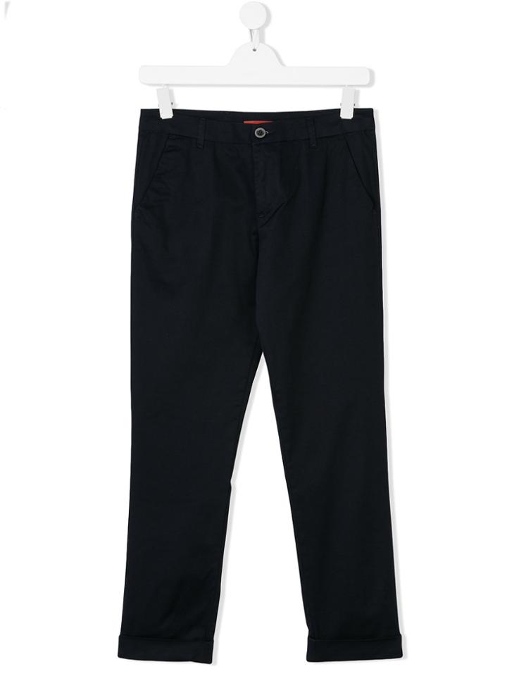 Paolo Pecora Kids Straight Leg Chinos - Blue