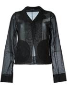 Maison Margiela Sheer Blazer, Women's, Size: 42, Black, Cotton