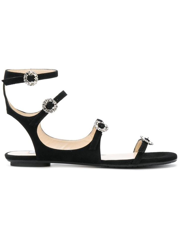Jimmy Choo Naia Flat Sandals - Black