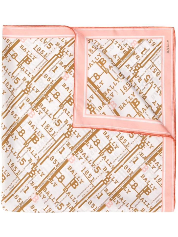 Bally Logo Embroidered Scarf - Pink