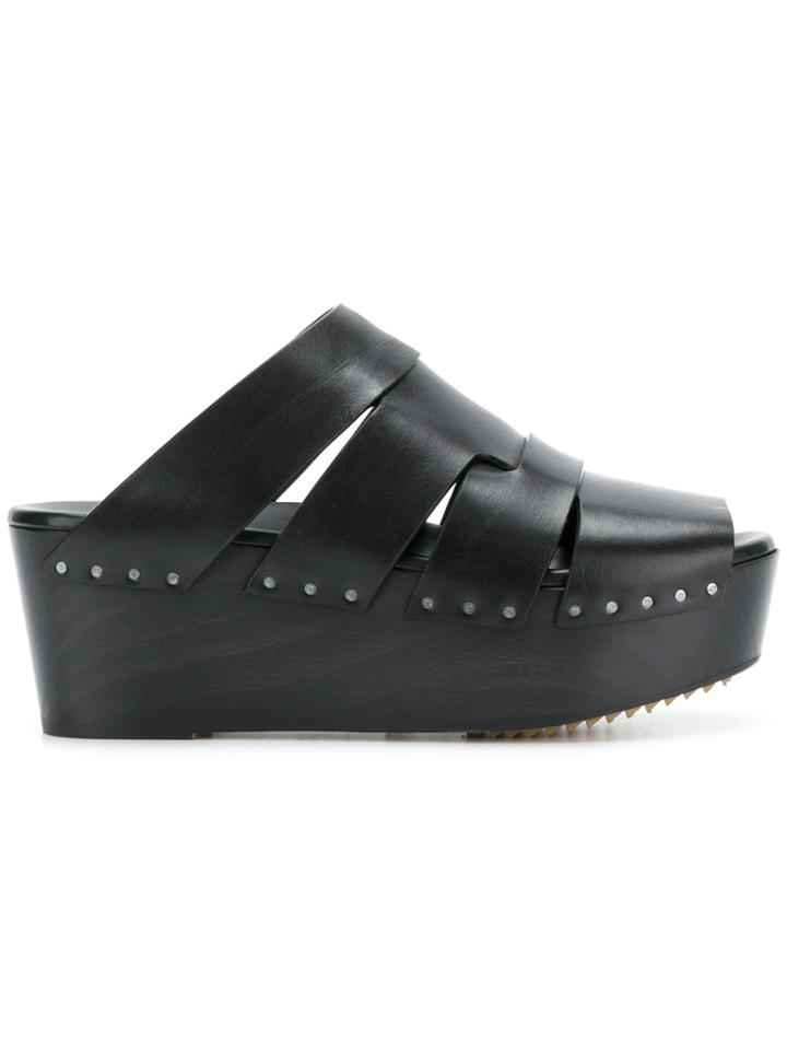 Rick Owens Studded Wedge Sandals - Black