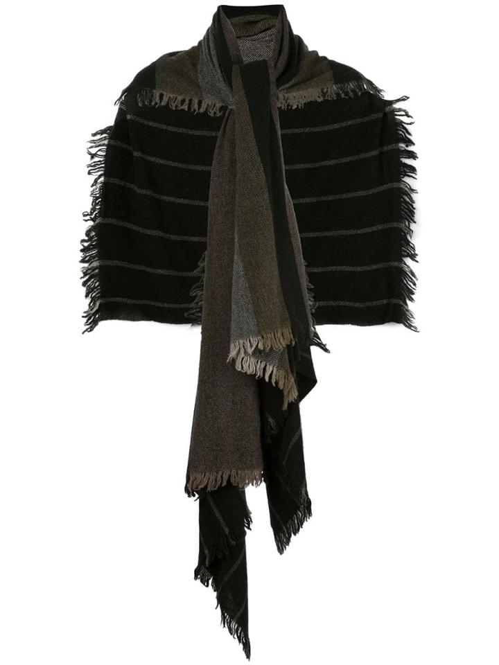 Ziggy Chen Striped Scarf - Black