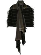Ziggy Chen Striped Scarf - Black