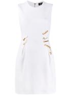Versace Sleeveless Pinned Mini Dress - White