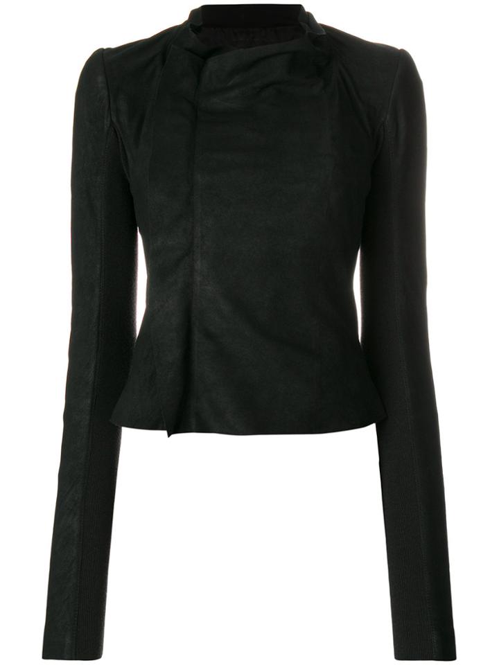 Rick Owens Waterfall Leather Jacket - Black