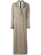 Forte Forte Single Breasted Long Coat, Women's, Size: 0, Nude/neutrals, Cotton/acrylic/virgin Wool