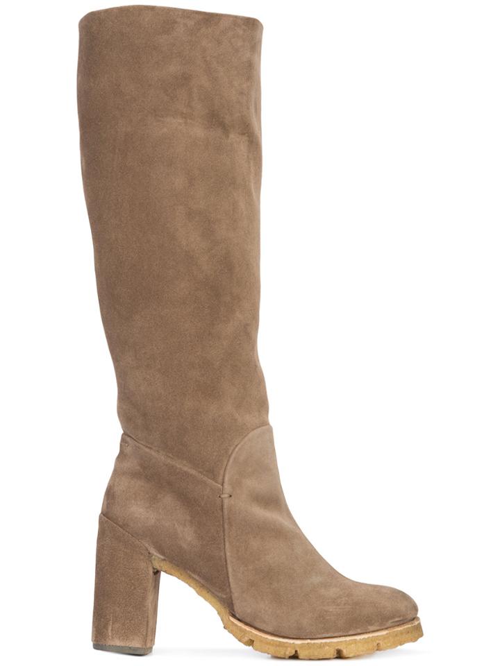 Silvano Sassetti Ridged Sole Mid-calf Boots - Brown