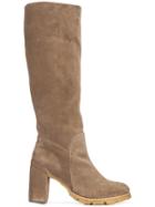 Silvano Sassetti Ridged Sole Mid-calf Boots - Brown
