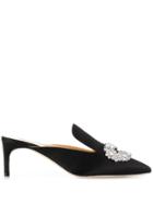 Giannico Daphne Satin Mules - Black