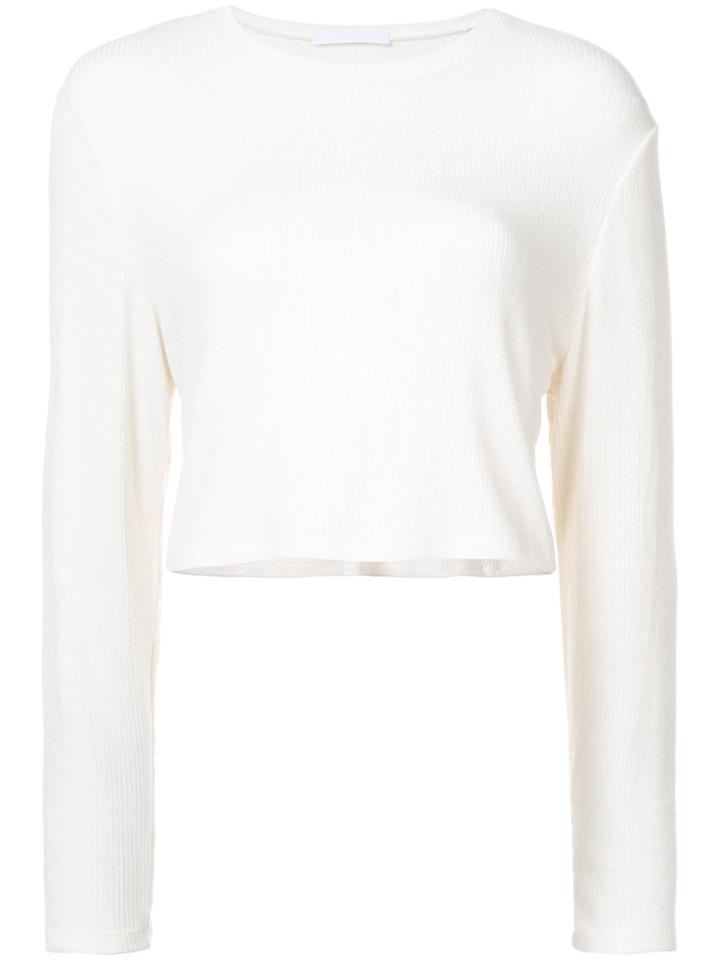 Theperfext Knitted Cropped Top - Nude & Neutrals