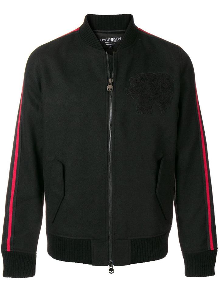 Hydrogen Side Striped Bomber Jacket - Black