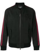Hydrogen Side Striped Bomber Jacket - Black