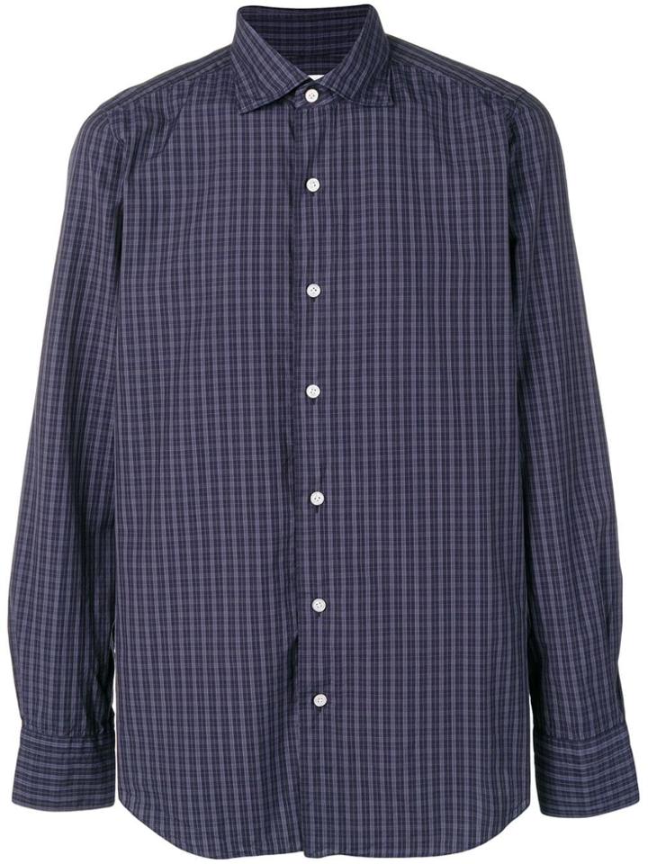 Finamore 1925 Napoli Tokyo Checked Shirt - Blue