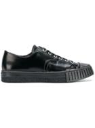 Adieu Paris Varnished Lace-up Sneakers - Black