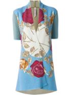 Antonio Marras Printed Open Front Cardigan, Women's, Size: Large, Blue, Polyamide/polyester/viscose