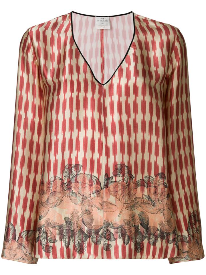 Forte Forte Printed V-neck Blouse - Red