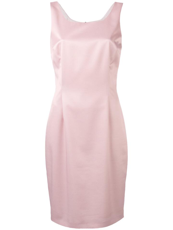 D.exterior Pleated Detail Sleeveless Dress - Pink & Purple