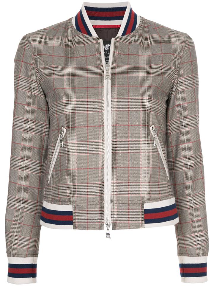 Loveless Checked Bomber Jacket - Grey