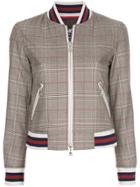 Loveless Checked Bomber Jacket - Grey