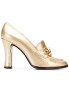 Versace Vintage Metallic Loafer Pumps - Gold