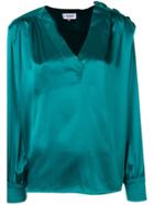 Yves Saint Laurent Vintage 1980's Gathered Detailing Blouse - Green