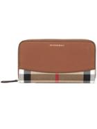 Burberry House Check Zip Around Wallet - Brown