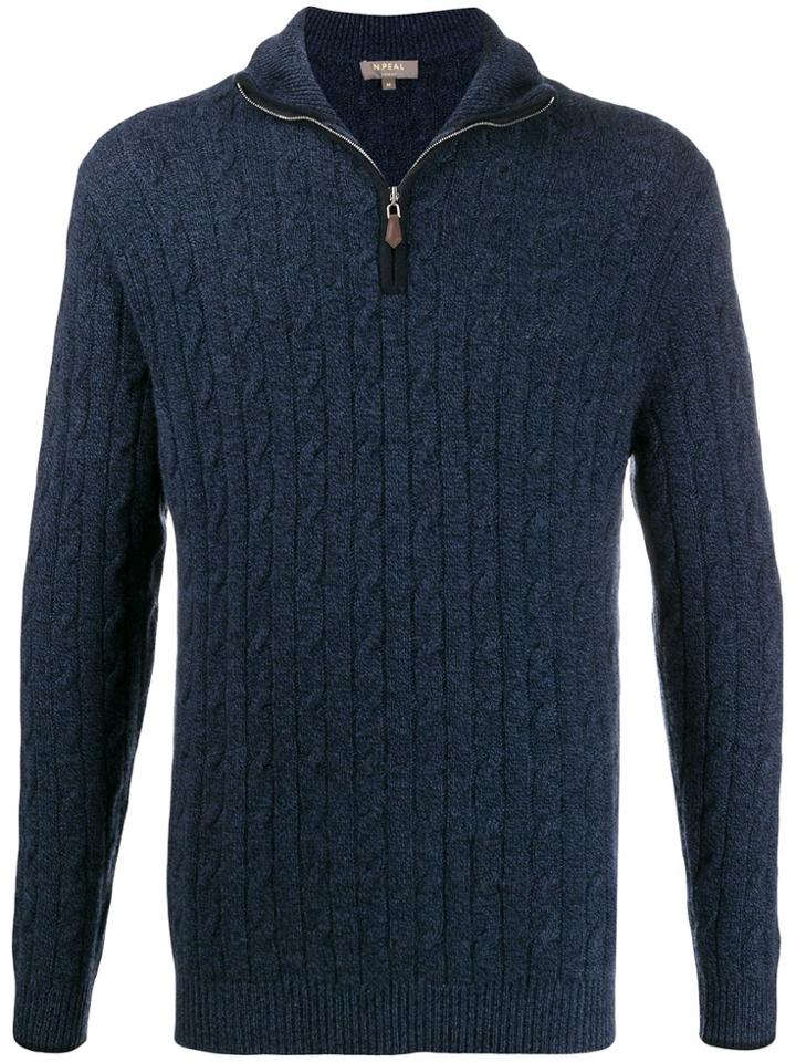 N.peal Cable-knit Cashmere Sweater - Blue