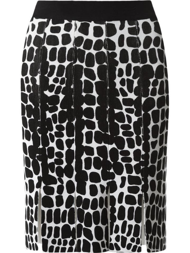 Andrea Bogosian Knitted Pattern Skirt, Women's, Size: P, Black, Elastodiene/polyamide/viscose