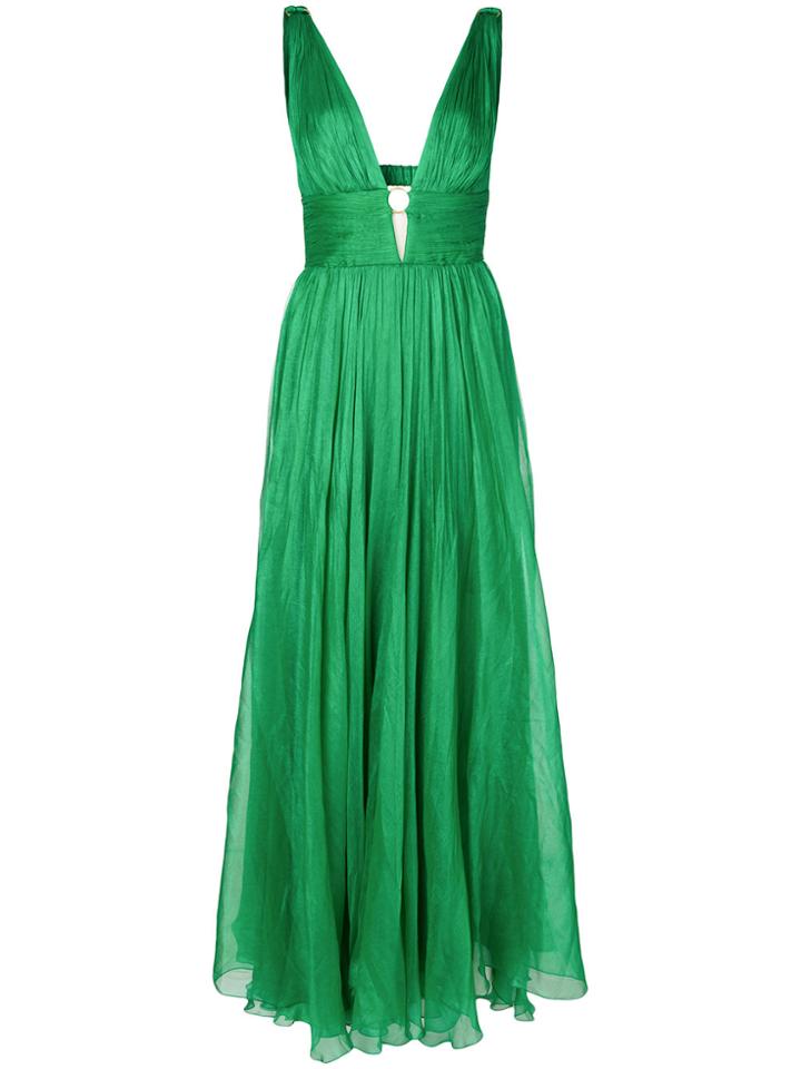 Maria Lucia Hohan Plunge Maxi Dress - Green