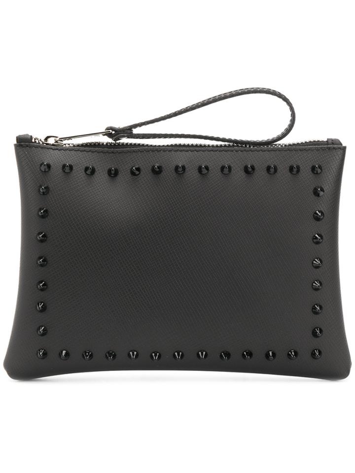 Gum Stud Detailed Clutch Bag - Black