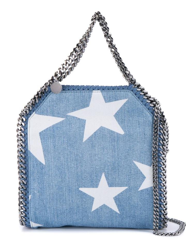 Stella Mccartney Mini Bella Star Print Denim Bag, Women's, Blue