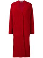 Inès & Maréchal Single Breasted Shearling Coat - Red