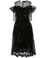Simone Rocha Sequinned Ruffle Dress - Black