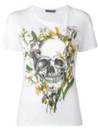Alexander Mcqueen - Iris Skull T-shirt - Women - Cotton - 38, White, Cotton