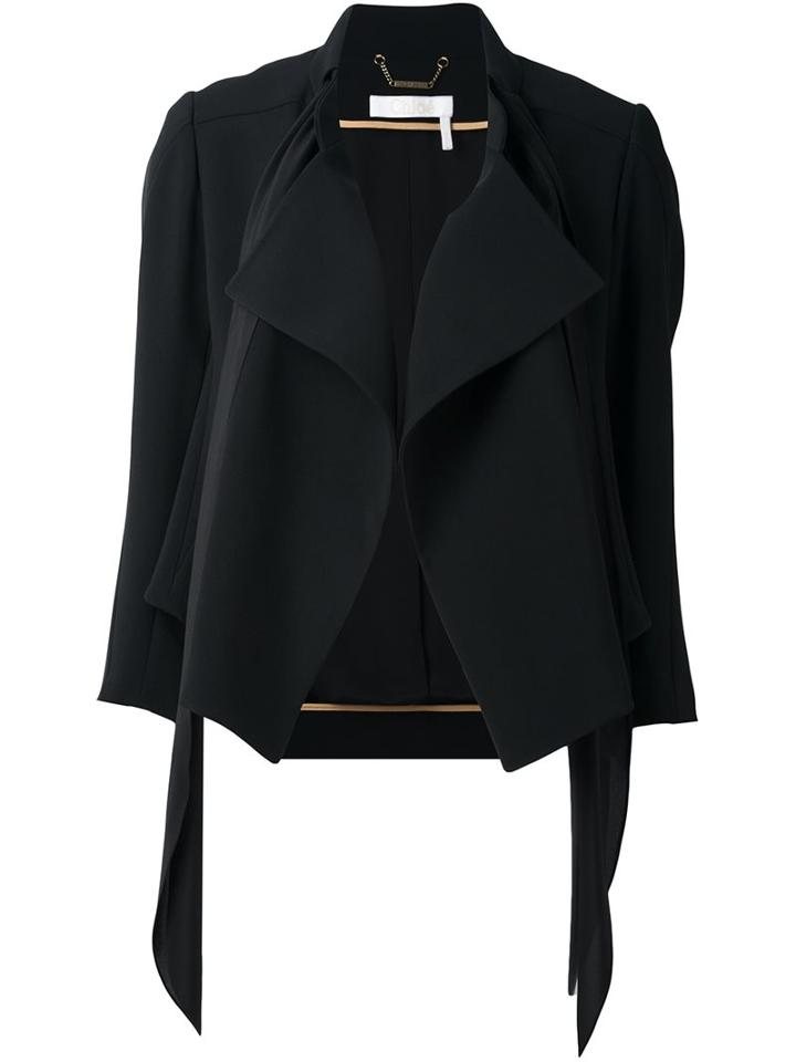 Chloé Draped Jacket, Women's, Size: 40, Black, Acetate/viscose/silk/acetate