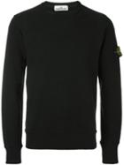 Stone Island Logo Patch Sweatshirt, Men's, Size: Xl, Black, Cotton