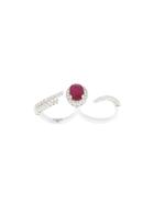 Yeprem 18kt White Gold Ruby And Diamond Ring - Metallic