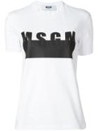 Msgm - Logo Print T-shirt - Women - Cotton - L, Women's, White, Cotton
