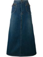 Saint Laurent A-line Denim Skirt, Women's, Size: 26, Blue, Cotton