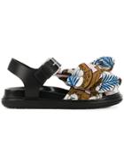 Marni Bow Embellished Sandals - Black
