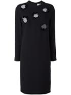 Msgm Embellished Shift Dress, Women's, Size: 46, Black, Polyester/acetate/viscose