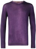 Altea Washed-effect Fitted Sweater - Pink & Purple
