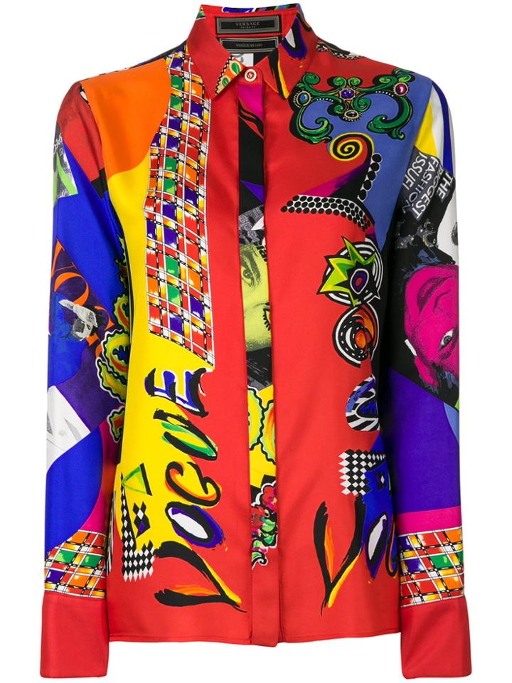 Versace Mixed Print Shirt - Red