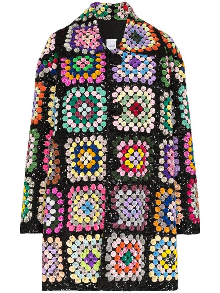 Ashish Sequin-embellished Crochet Coat - Multicolour
