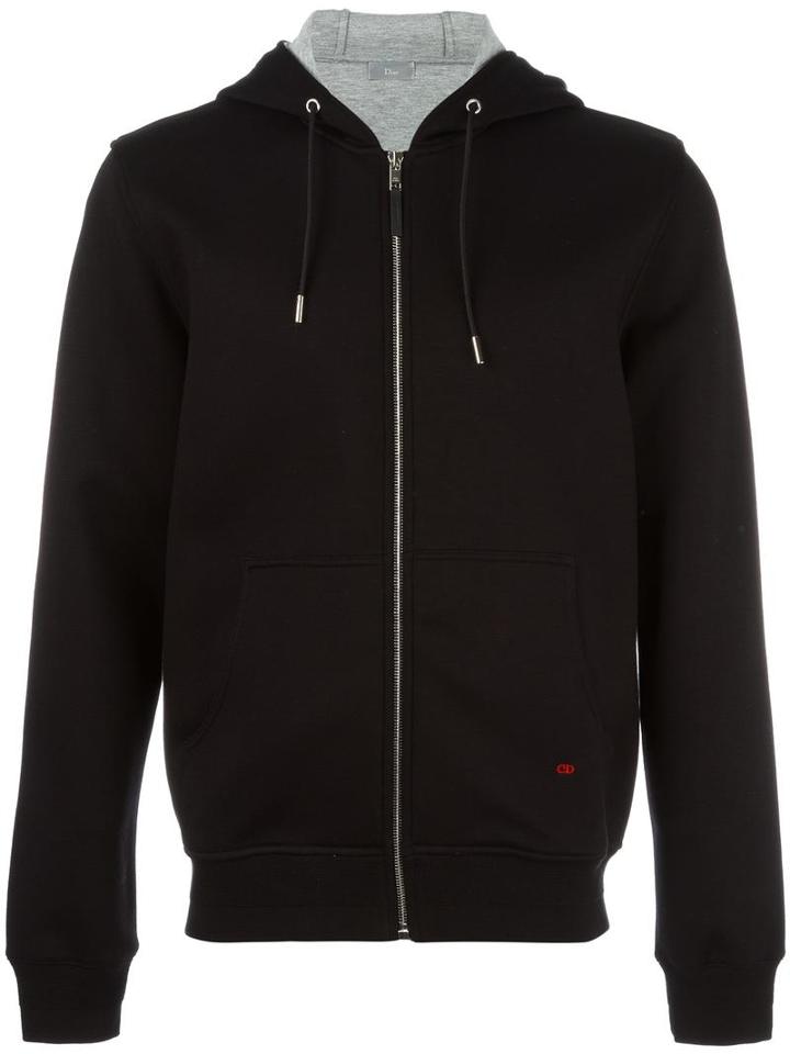 Dior Homme Kangaroo Pockets Zipped Hoodie, Men's, Size: Large, Black, Viscose/spandex/elastane