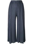 Pleats Please By Issey Miyake Cropped Wide-leg Trousers - Blue