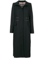 Just Cavalli Single-breasted Fitted Coat - Black