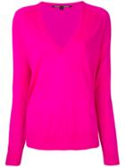 Proenza Schouler V-neck Knitted Top - Pink & Purple